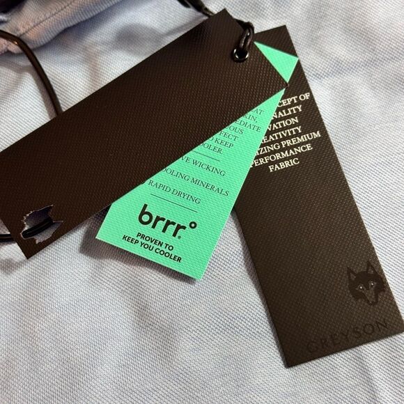 Greyson Mens size Omaha Long Sleeve Polo Wolf Blue Cotton Blend Cooling Fabric - Picture 15 of 16